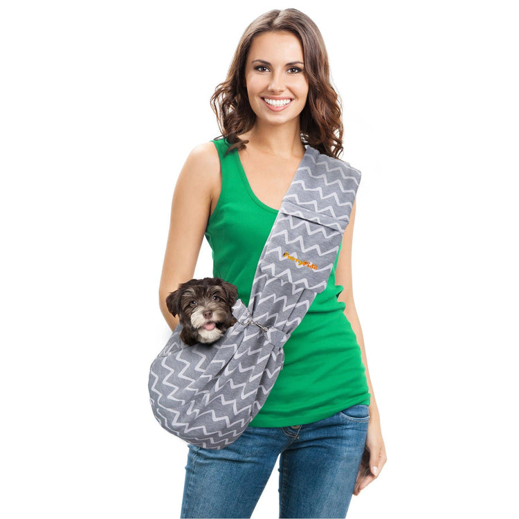 Chevron Grey Adjustable Puppy Sling