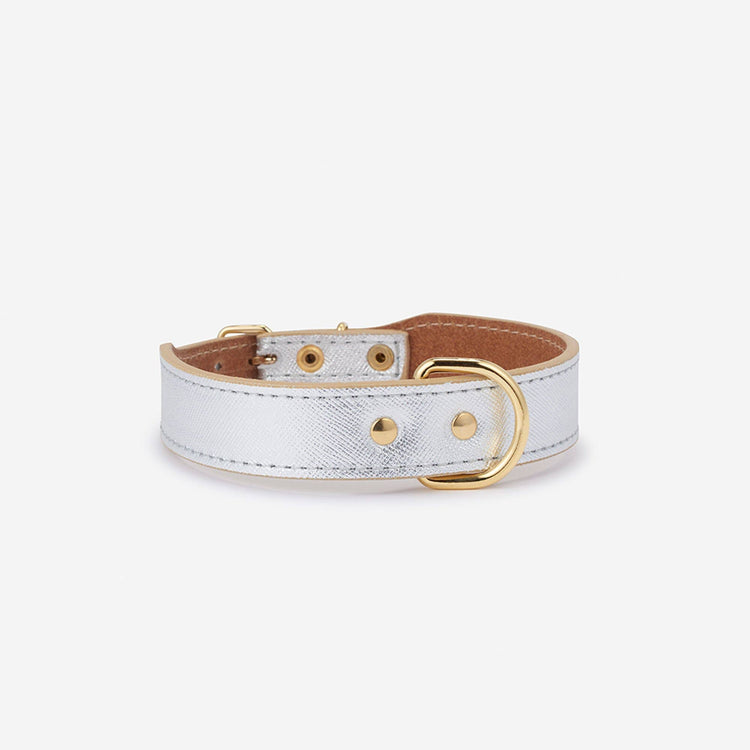 Silver Leather Collar