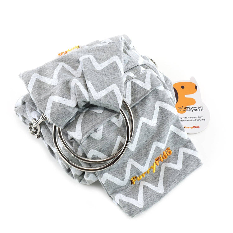 Chevron Grey Adjustable Puppy Sling