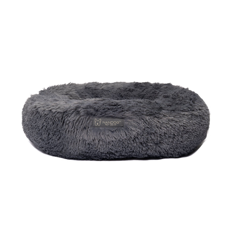 Dark Grey Shaggy Dog Bed