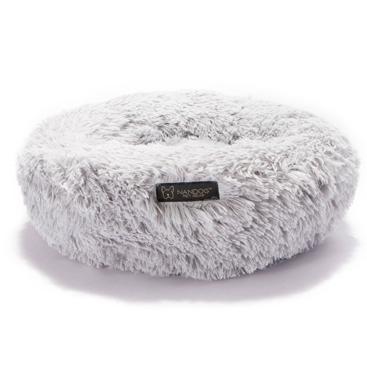 Light Grey Shaggy Dog Bed