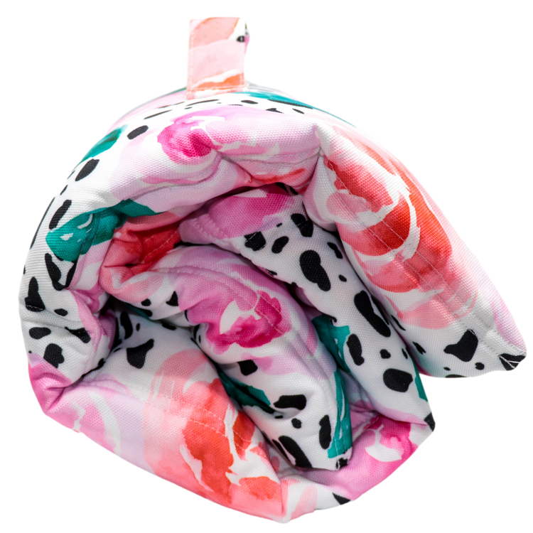 Reversible Travel Mat - Pretty Peony/Grey Leopard