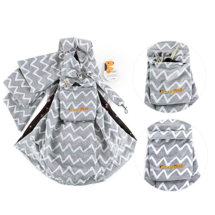 Chevron Grey Adjustable Puppy Sling