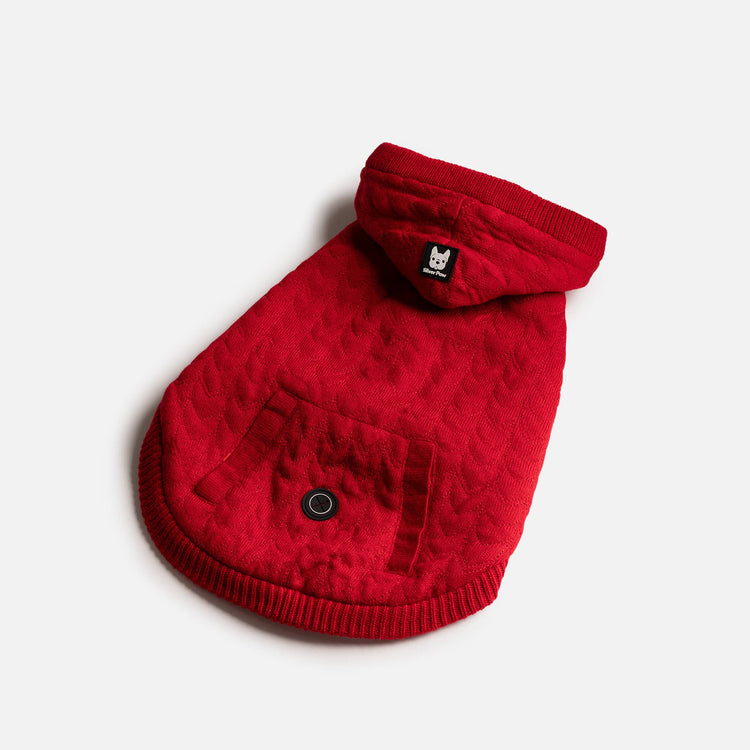 Red Maxi Hoodie Jacket