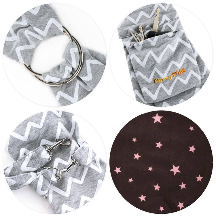 Chevron Grey Adjustable Puppy Sling