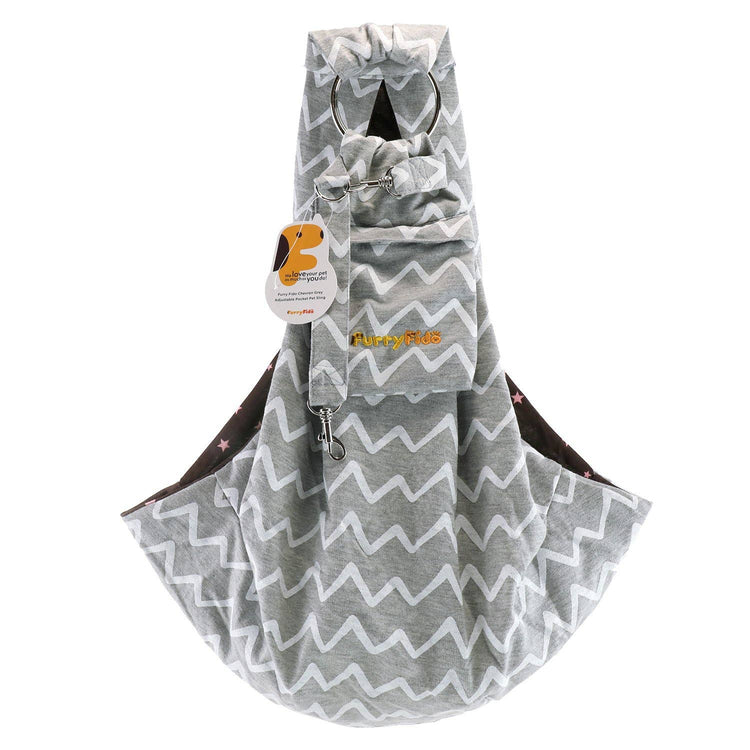 Chevron Grey Adjustable Puppy Sling