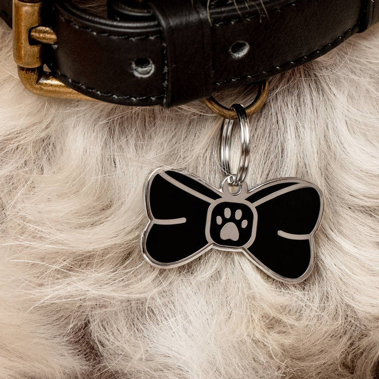 Black Bow Dog Tag