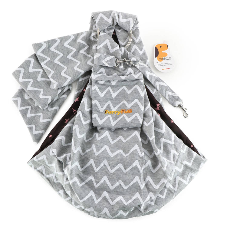 Chevron Grey Adjustable Puppy Sling