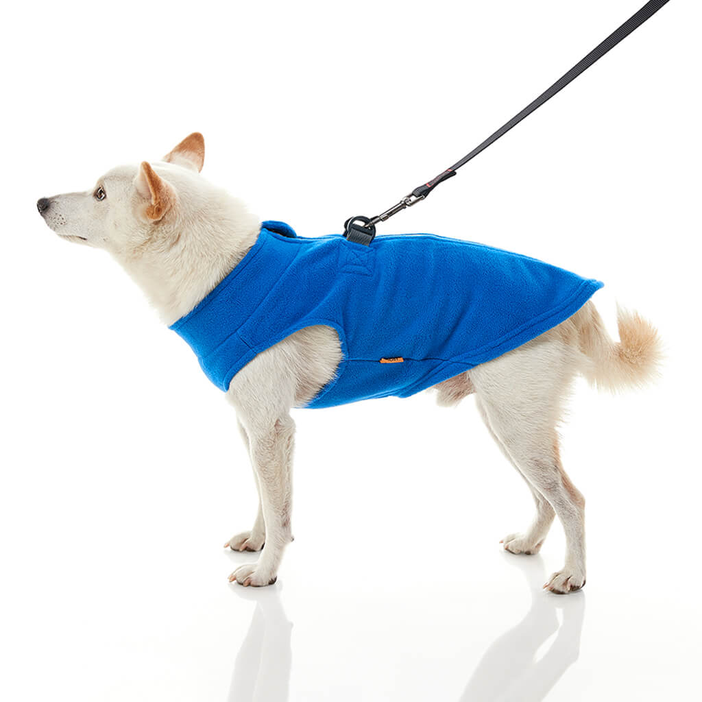 Blue Step-In Dog Fleece by Gooby Zip, Clip Go!