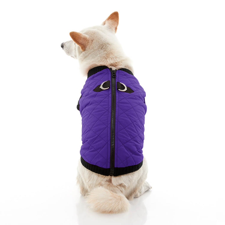 Purple Quilted Bomber