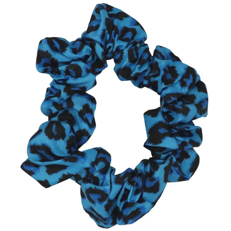 Blue Leopard Scrunchie
