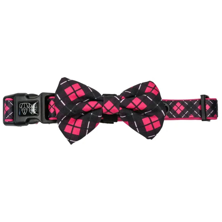Her Plaid Collar + Bow Tie