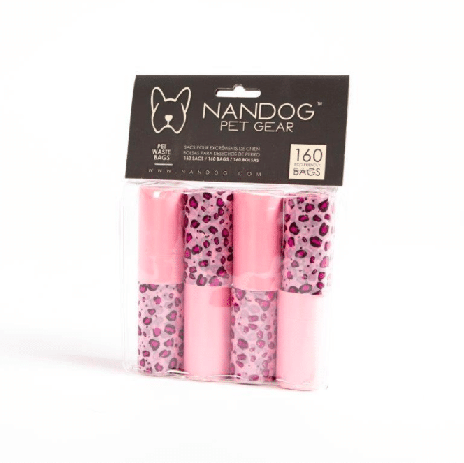 Pink Leopard Poo Bags