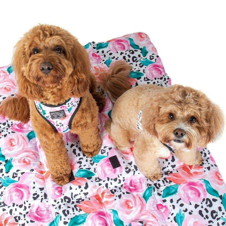 Reversible Travel Mat - Pretty Peony/Grey Leopard