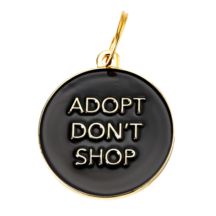 Black 'Adopt Don't Shop' Dog Tag