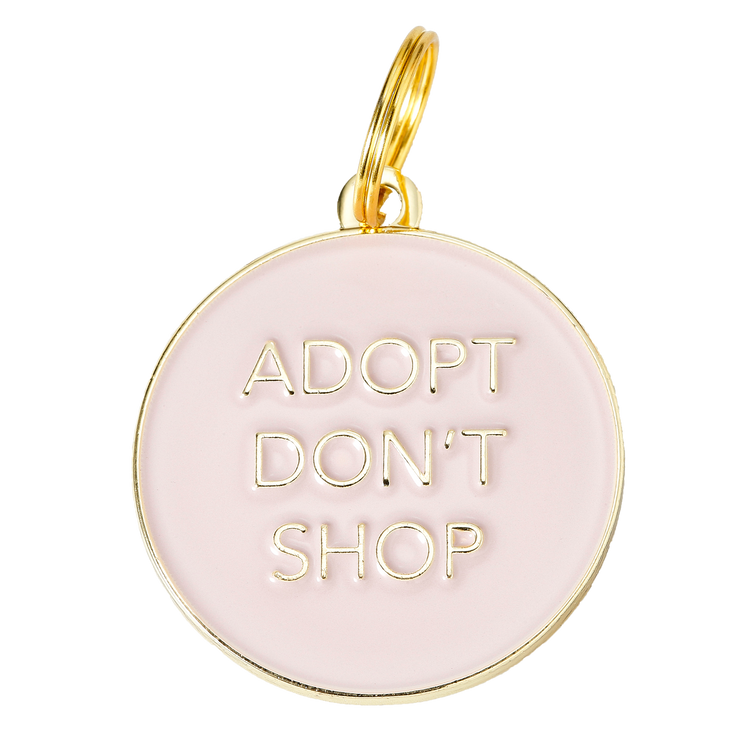 Pink 'Adopt Don't Shop' Dog Tag