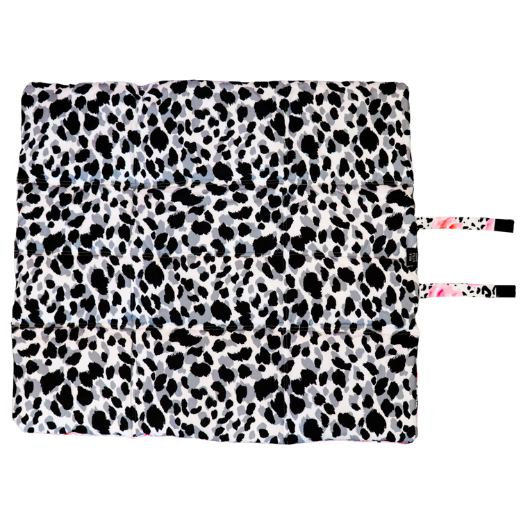 Reversible Travel Mat - Pretty Peony/Grey Leopard