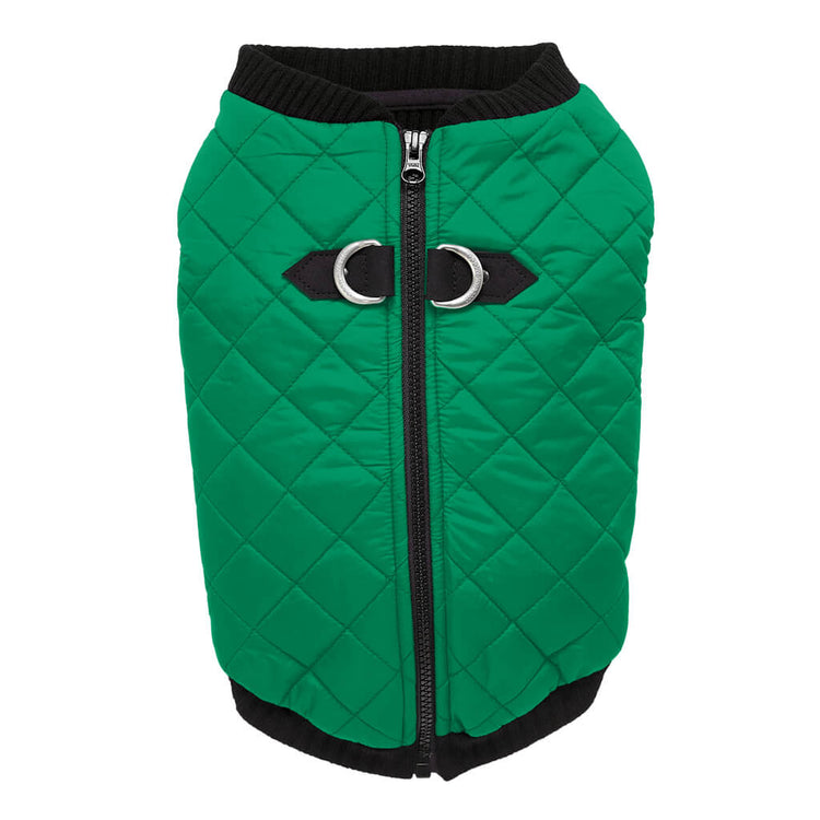 Green Quilted Bomber