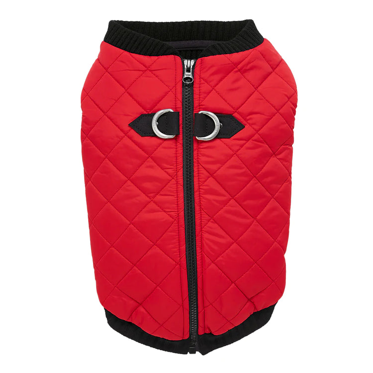 Red Quilted Bomber