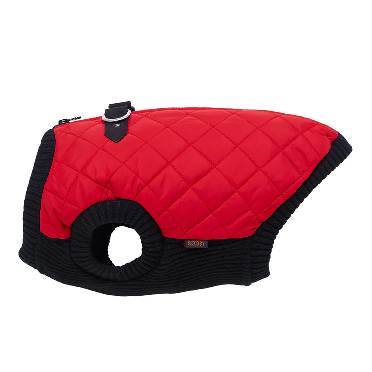Red Quilted Bomber