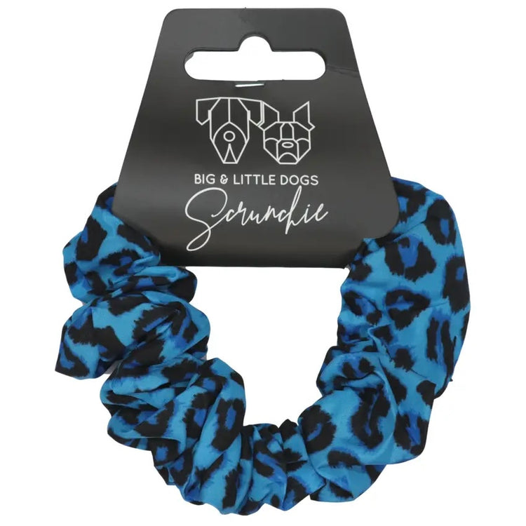 Blue Leopard Scrunchie