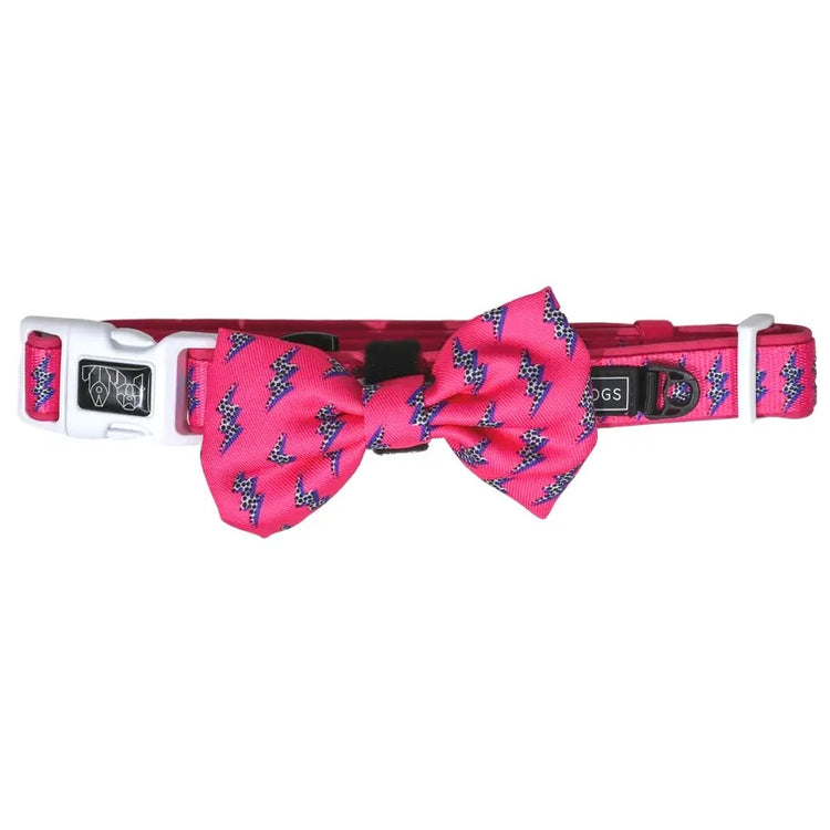 Pink Lightening Collar + Bow Tie