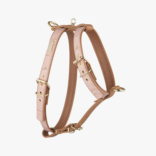 Pink Leather Strap Harness